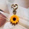 Sunflower Love Heart Keychains Sunflower Love Heart Keychains