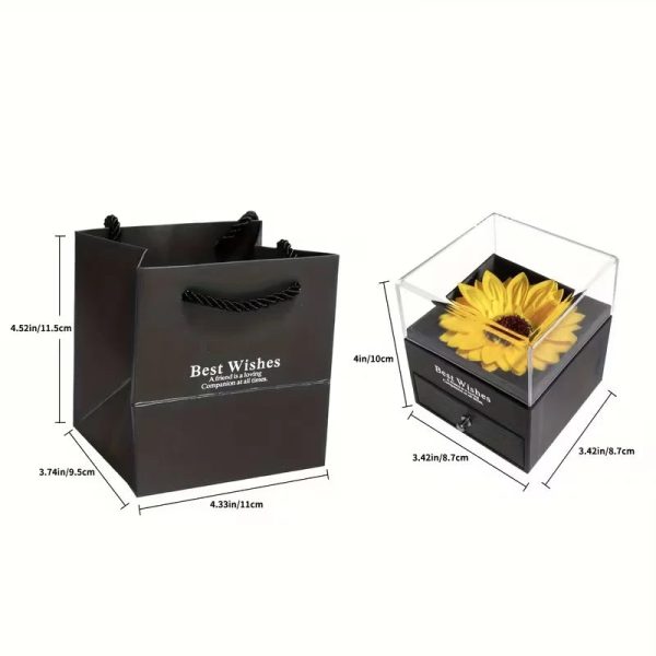 Sunflower Necklace Gift Set with Artificial Flower Box Sunflower Necklace Gift Set with Artificial Flower Box