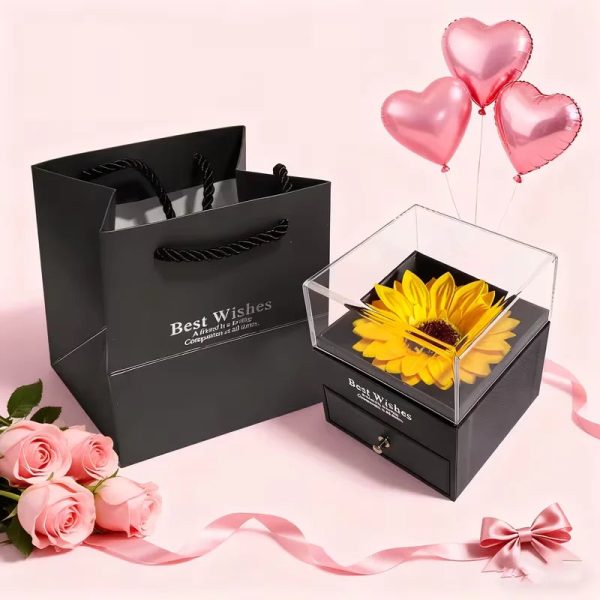 Sunflower Necklace Gift Set with Artificial Flower Box Sunflower Necklace Gift Set with Artificial Flower Box