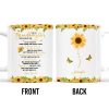 Sunflowers And Butterflies Grandmother To Granddaughter Message - Personalized Custom Coffee Mug - GDT212_MG
