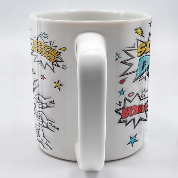 Super Dad Special Edition Comic Style and Stars - Personalized Custom Coffee Mug - DAD055_MG Super Dad Special Edition Comic Style and Stars - Personalized Custom Coffee Mug - DAD055_MG