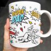 Super Dad Special Edition Comic Style and Stars - Personalized Custom Coffee Mug - DAD055_MG Super Dad Special Edition Comic Style and Stars - Personalized Custom Coffee Mug - DAD055_MG