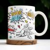 Super Dad Special Edition Comic Style and Stars - Personalized Custom Coffee Mug - DAD055_MG Super Dad Special Edition Comic Style and Stars - Personalized Custom Coffee Mug - DAD055_MG