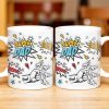 Super Dad Special Edition Comic Style and Stars - Personalized Custom Coffee Mug - DAD055_MG Super Dad Special Edition Comic Style and Stars - Personalized Custom Coffee Mug - DAD055_MG