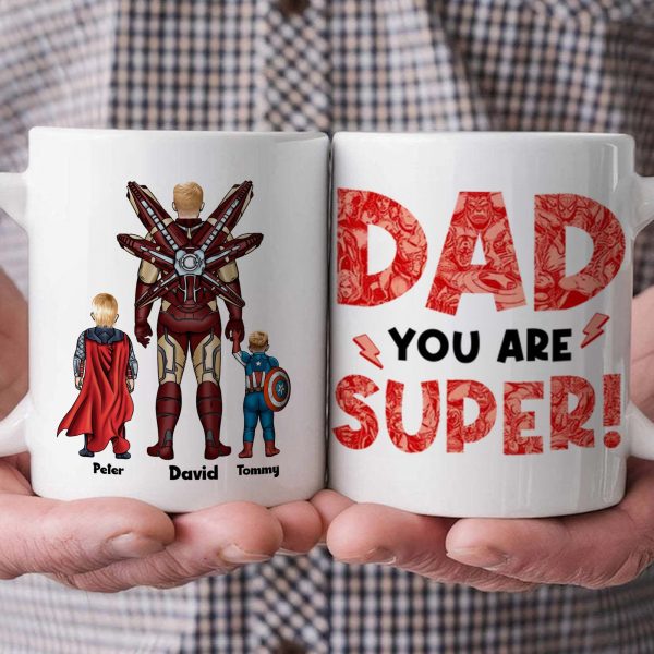 Super Daddy You Are Number 1 - Gift For Father's Day - Personalized Ceramic Mug Super Daddy You Are Number 1 - Gift For Father's Day - Personalized Ceramic Mug