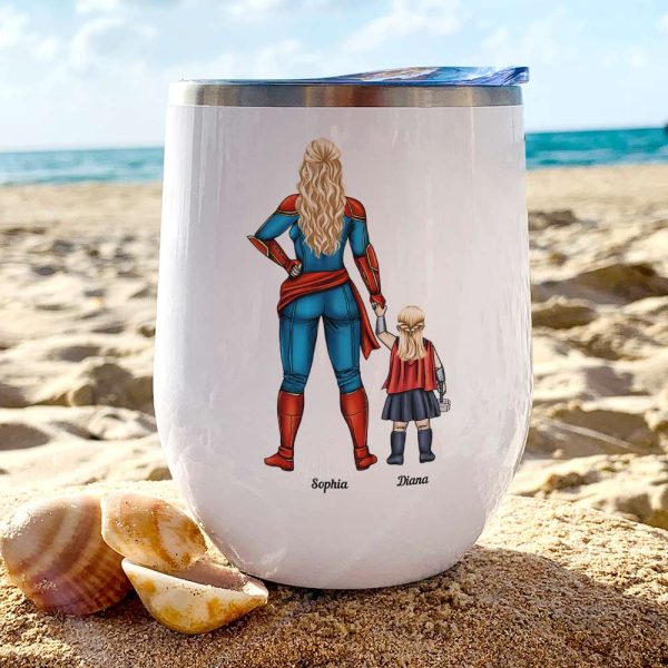 Super Mom, You're My Hero Personalized Wine Tumbler Mother's Day Gift For Mom Super Mom, You're My Hero Personalized Wine Tumbler Mother's Day Gift For Mom