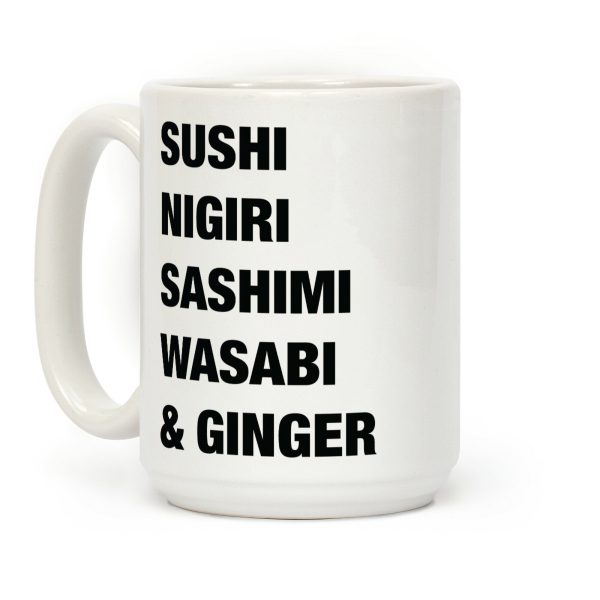 Sushi Nigiri Sashimi Wasabi & Ginger Coffee Mug