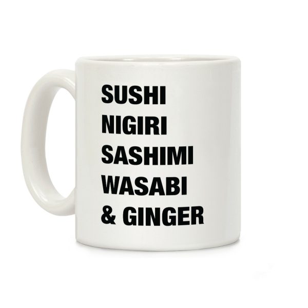 Sushi Nigiri Sashimi Wasabi & Ginger Coffee Mug