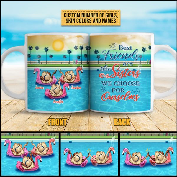 Swimming Pool Flamingo Bestie Choose For Ourselves Custom Mug, Bestie, Best Friend Gift Swimming Pool Flamingo Bestie Choose For Ourselves Custom Mug, Bestie, Best Friend Gift