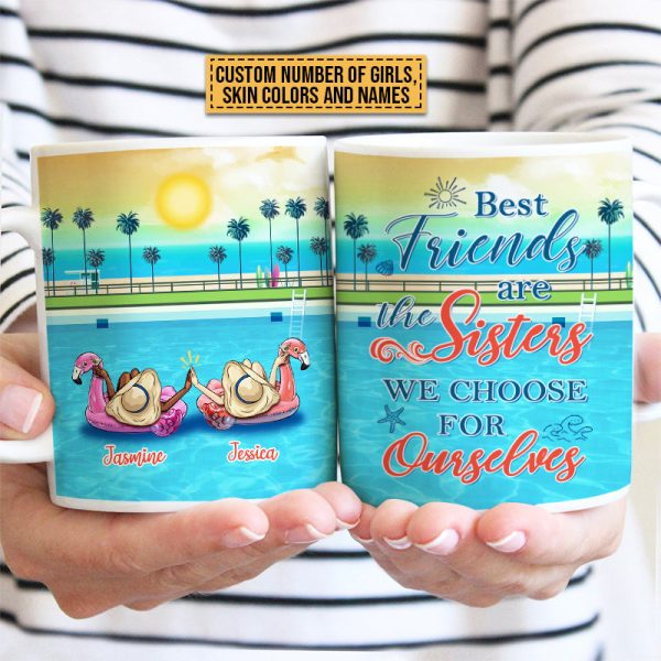 Swimming Pool Flamingo Bestie Choose For Ourselves Custom Mug, Bestie, Best Friend Gift Swimming Pool Flamingo Bestie Choose For Ourselves Custom Mug, Bestie, Best Friend Gift