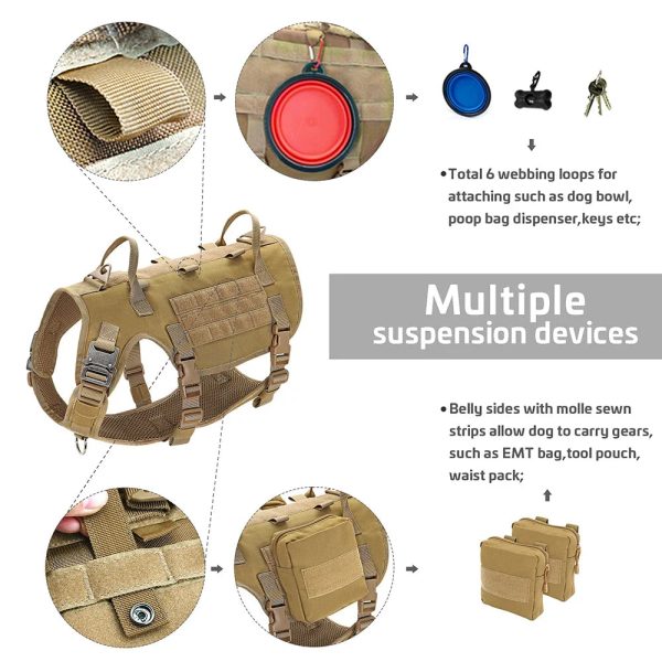 Tactical Military Dog Harness Set - Vest, Leash, Pouches Tactical Military Dog Harness Set - Vest, Leash, Pouches