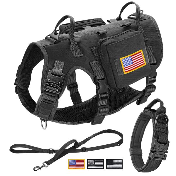 Tactical Military Dog Harness Set - Vest, Leash, Pouches Tactical Military Dog Harness Set - Vest, Leash, Pouches