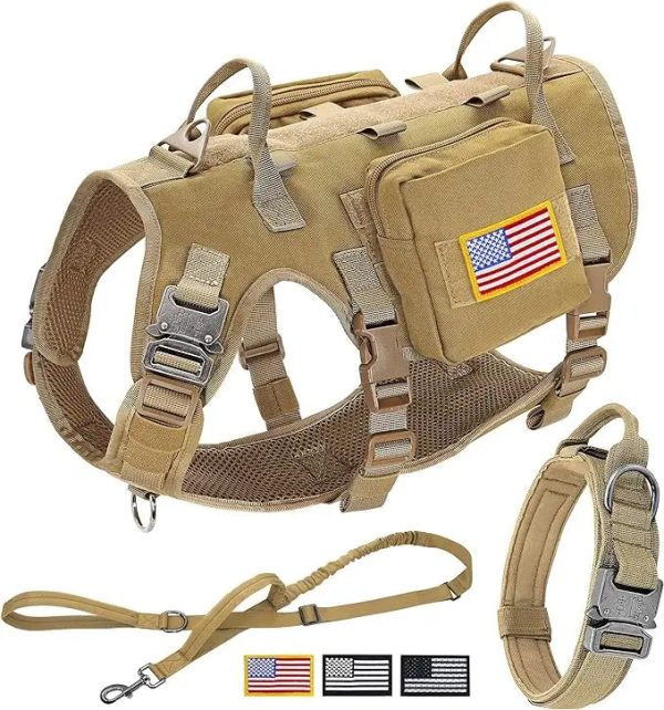 Tactical Military Dog Harness Set - Vest, Leash, Pouches Tactical Military Dog Harness Set - Vest, Leash, Pouches