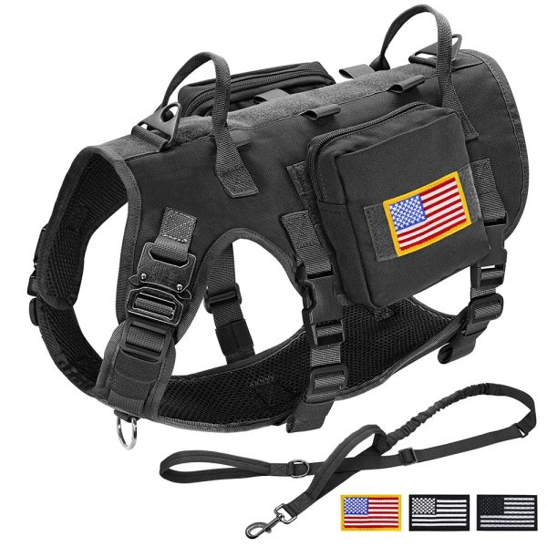 Tactical Military Dog Harness Set - Vest, Leash, Pouches Tactical Military Dog Harness Set - Vest, Leash, Pouches