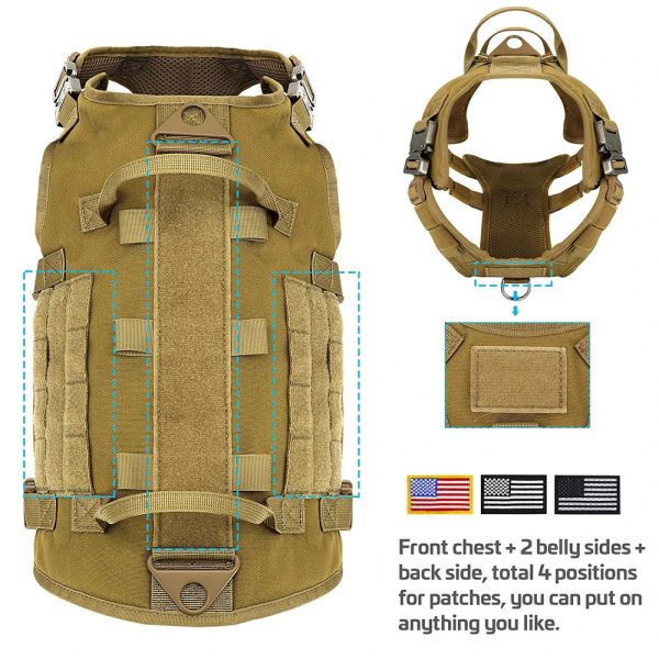 Tactical Military Dog Harness Set - Vest, Leash, Pouches Tactical Military Dog Harness Set - Vest, Leash, Pouches