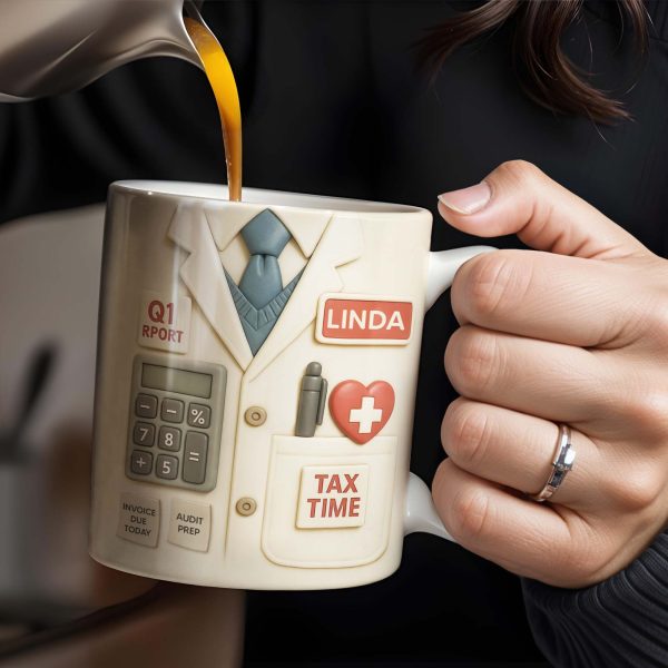 Tax Time, Q1 Report, Audit Prep, Calculator and Tie - Personalized Custom Coffee Mug - OFW009_MG Tax Time, Q1 Report, Audit Prep, Calculator and Tie - Personalized Custom Coffee Mug - OFW009_MG
