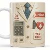 Tax Time, Q1 Report, Audit Prep, Calculator and Tie - Personalized Custom Coffee Mug - OFW009_MG Tax Time, Q1 Report, Audit Prep, Calculator and Tie - Personalized Custom Coffee Mug - OFW009_MG