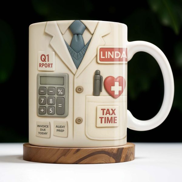 Tax Time, Q1 Report, Audit Prep, Calculator and Tie - Personalized Custom Coffee Mug - OFW009_MG Tax Time, Q1 Report, Audit Prep, Calculator and Tie - Personalized Custom Coffee Mug - OFW009_MG