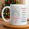 Teach Love Inspire Mug With Rainbow And Educational Icons - Personalized Custom Coffee Mug - TEACH064_MG