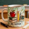 Teacher Appreciation - Personalized White Edge To Egde Mug - Special Gift For Teachers NL122