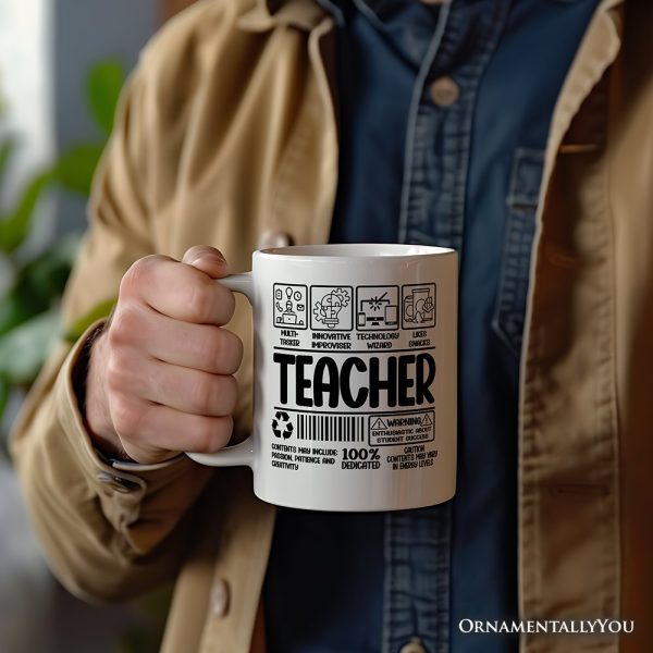 Teacher Label Personalized Mug, Funny Barcode for Dedicated Educators Gift with Custom Name Teacher Label Personalized Mug, Funny Barcode for Dedicated Educators Gift with Custom Name
