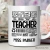 Teacher Label Personalized Mug, Funny Barcode for Dedicated Educators Gift with Custom Name Teacher Label Personalized Mug, Funny Barcode for Dedicated Educators Gift with Custom Name