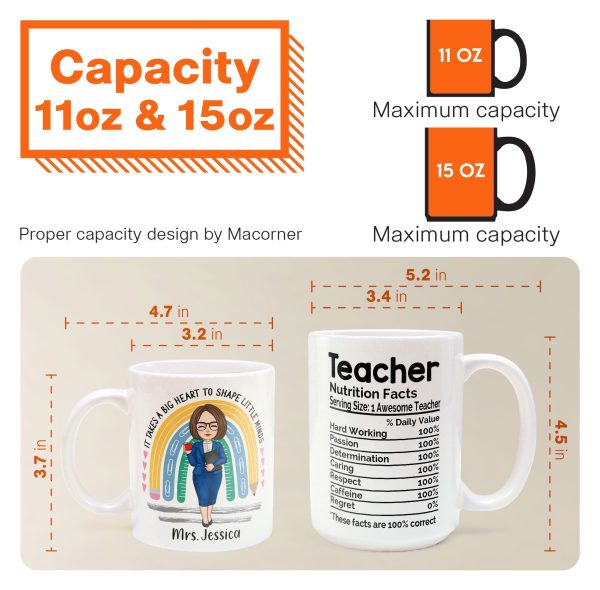 Teacher Nutrition Facts - Personalized Mug Teacher Nutrition Facts - Personalized Mug