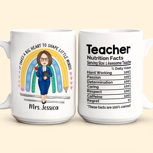 Teacher Nutrition Facts - Personalized Mug Teacher Nutrition Facts - Personalized Mug