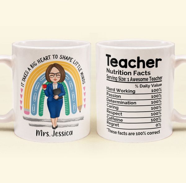 Teacher Nutrition Facts - Personalized Mug Teacher Nutrition Facts - Personalized Mug