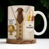 Teacher Since 2025, Suit, Tie, Globe, And Pens Design - Personalized Custom Coffee Mug - TEACH003_MG