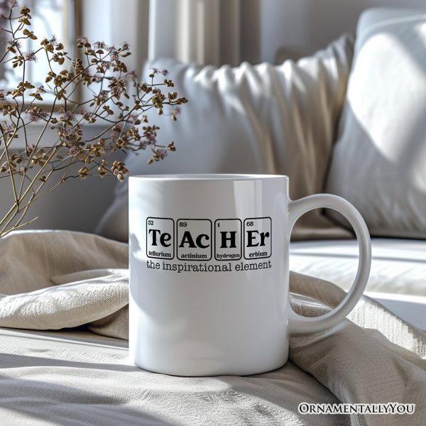 Teacher The Inspirational Element Personalized Mug, Periodic Table Appreciation Gift with Custom Name Teacher The Inspirational Element Personalized Mug, Periodic Table Appreciation Gift with Custom Name