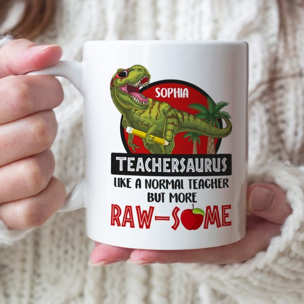 Teachersaurus 03HUDT200623 Personalized Coffee Mug, Gifts For Teacher