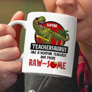 Teachersaurus 03HUDT200623 Personalized Coffee Mug, Gifts For Teacher
