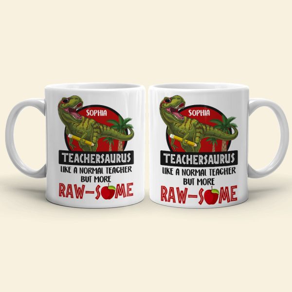 Teachersaurus 03HUDT200623 Personalized Coffee Mug, Gifts For Teacher