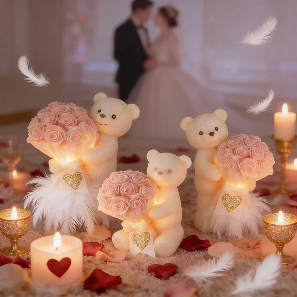 Teddy Bear Holding Rose Bouquet Silicone Mold – Romantic Candle and Resin Casting for Valentine’s Day Teddy Bear Holding Rose Bouquet Silicone Mold – Romantic Candle and Resin Casting for Valentine’s Day