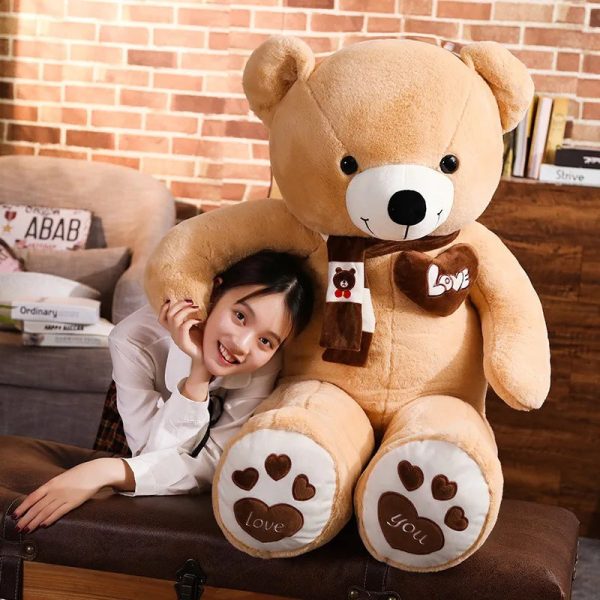 Teddy Bear Plush Toy with Scarf Soft Stuffed Animal for Kids and Lovers