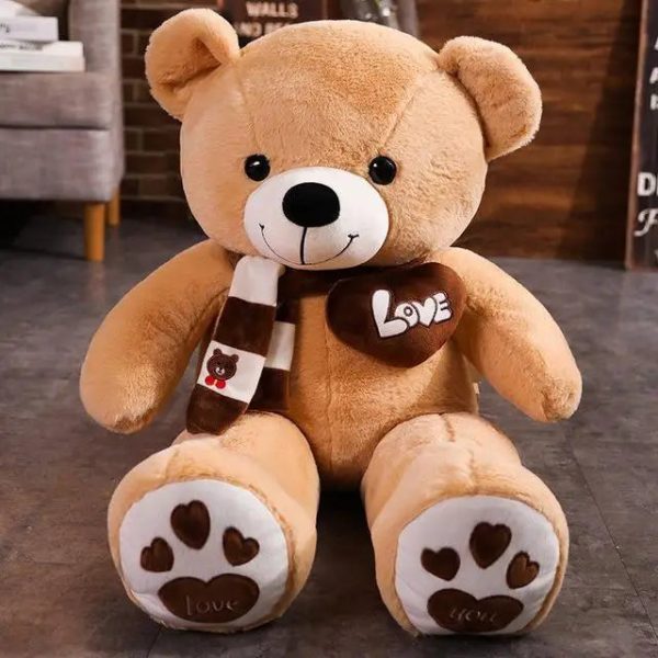 Teddy Bear Plush Toy with Scarf Soft Stuffed Animal for Kids and Lovers