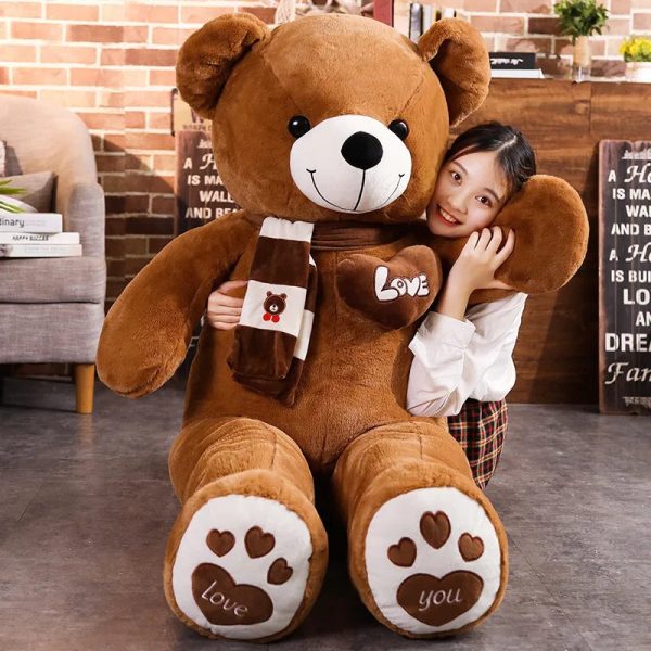 Teddy Bear Plush Toy with Scarf Soft Stuffed Animal for Kids and Lovers