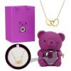 Teddy Bear Rose Jewelry Gift Box with Rotating Necklace Case Teddy Bear Rose Jewelry Gift Box with Rotating Necklace Case