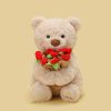Teddy Bear with Roses Plush Toy Romantic Gift Teddy Bear with Roses Plush Toy Romantic Gift