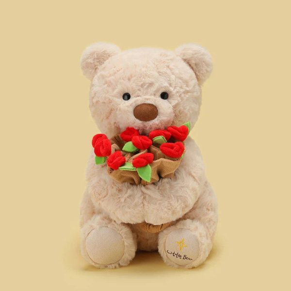 Teddy Bear with Roses Plush Toy Romantic Gift Teddy Bear with Roses Plush Toy Romantic Gift
