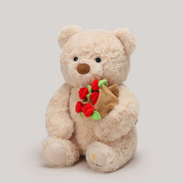 Teddy Bear with Roses Plush Toy Romantic Gift Teddy Bear with Roses Plush Toy Romantic Gift