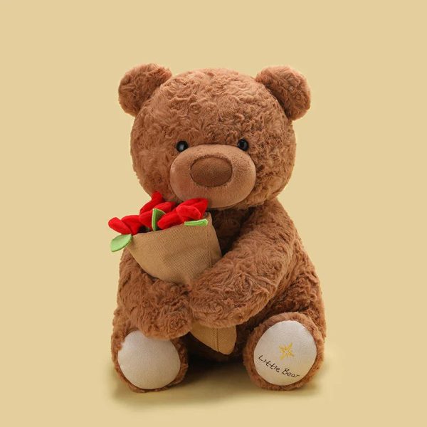 Teddy Bear with Roses Plush Toy Romantic Gift Teddy Bear with Roses Plush Toy Romantic Gift
