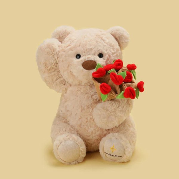 Teddy Bear with Roses Plush Toy Romantic Gift Teddy Bear with Roses Plush Toy Romantic Gift