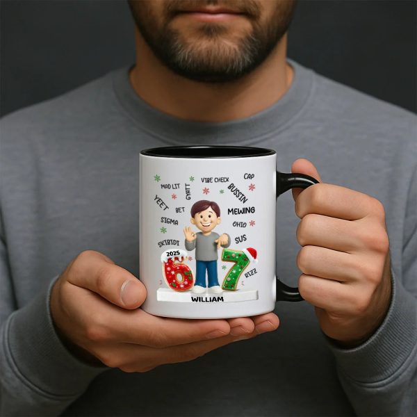 Teen Kid Custom Name Six Seven - Personalized Ceramic Mug, Fun Unique Gift for Kids or Teens