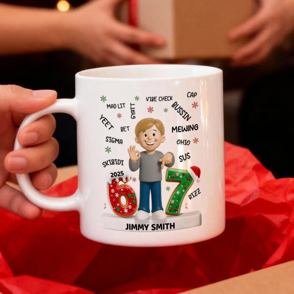 Teen Kid Custom Name Six Seven - Personalized Ceramic Mug, Fun Unique Gift for Kids or Teens