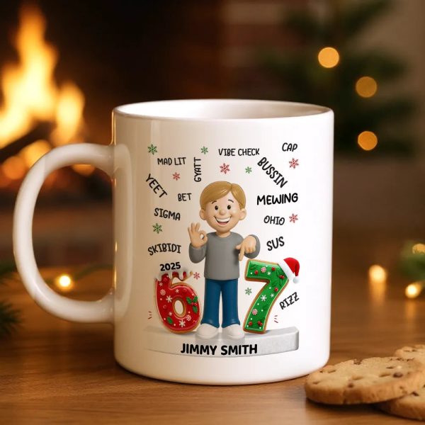 Teen Kid Custom Name Six Seven - Personalized Ceramic Mug, Fun Unique Gift for Kids or Teens