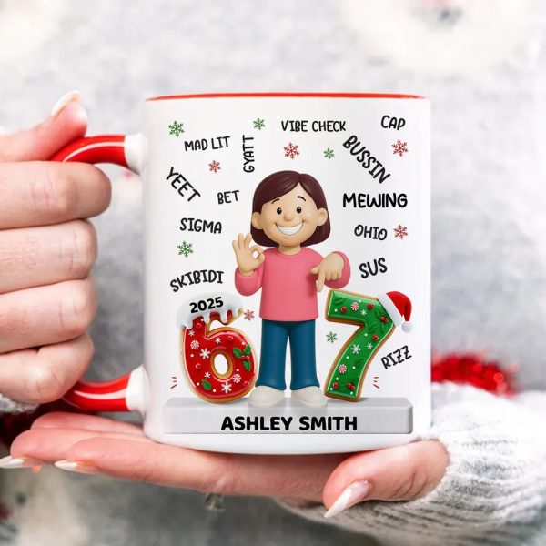 Teen Kid Custom Name Six Seven - Personalized Ceramic Mug, Fun Unique Gift for Kids or Teens