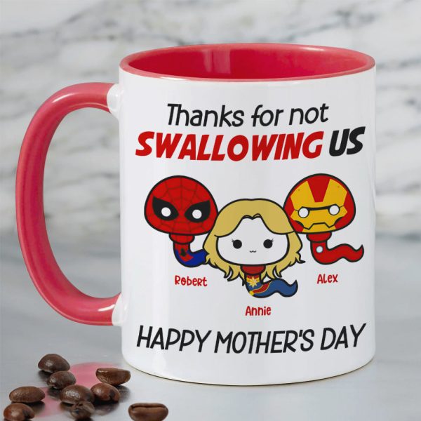 Thank Mom For Not Swallowing Us - Personalized Coffee Mug - Mother's Gift 04nahn100223 Thank Mom For Not Swallowing Us - Personalized Coffee Mug - Mother's Gift 04nahn100223