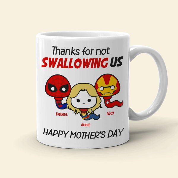 Thank Mom For Not Swallowing Us - Personalized Coffee Mug - Mother's Gift 04nahn100223 Thank Mom For Not Swallowing Us - Personalized Coffee Mug - Mother's Gift 04nahn100223